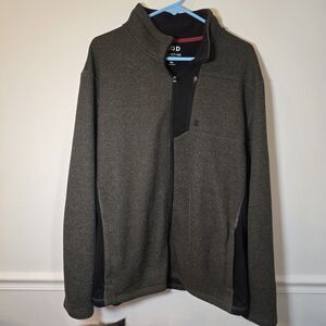 IZOD Men's Advantage Performance Stretch Full Zip Fleece Jacket black heather 2X